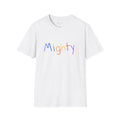Mighty rainbow text T-Shirt | Affirmation graphic tee