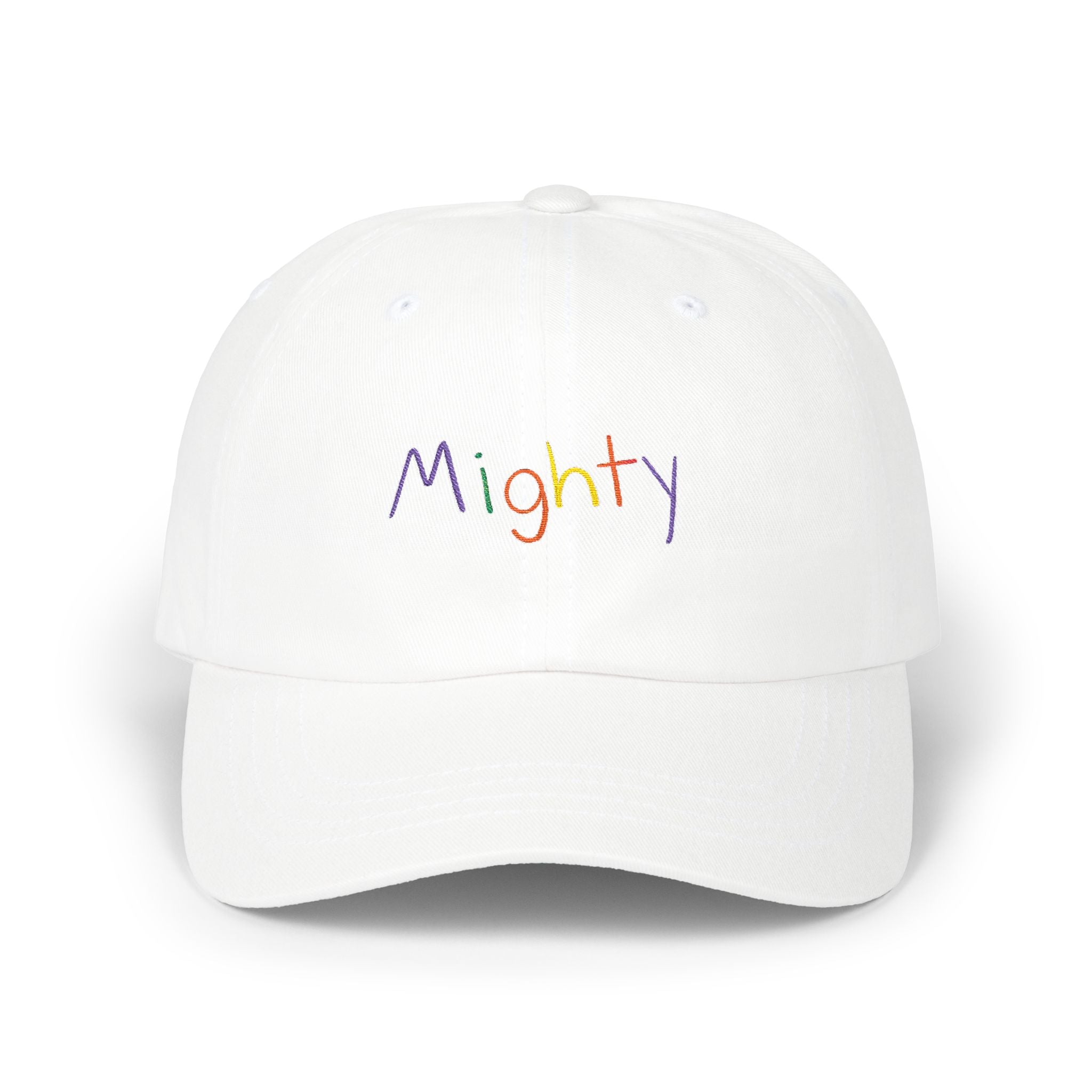 Mighty Rainbow Scribble Classic Dad Cap | Embroidered Text Hat