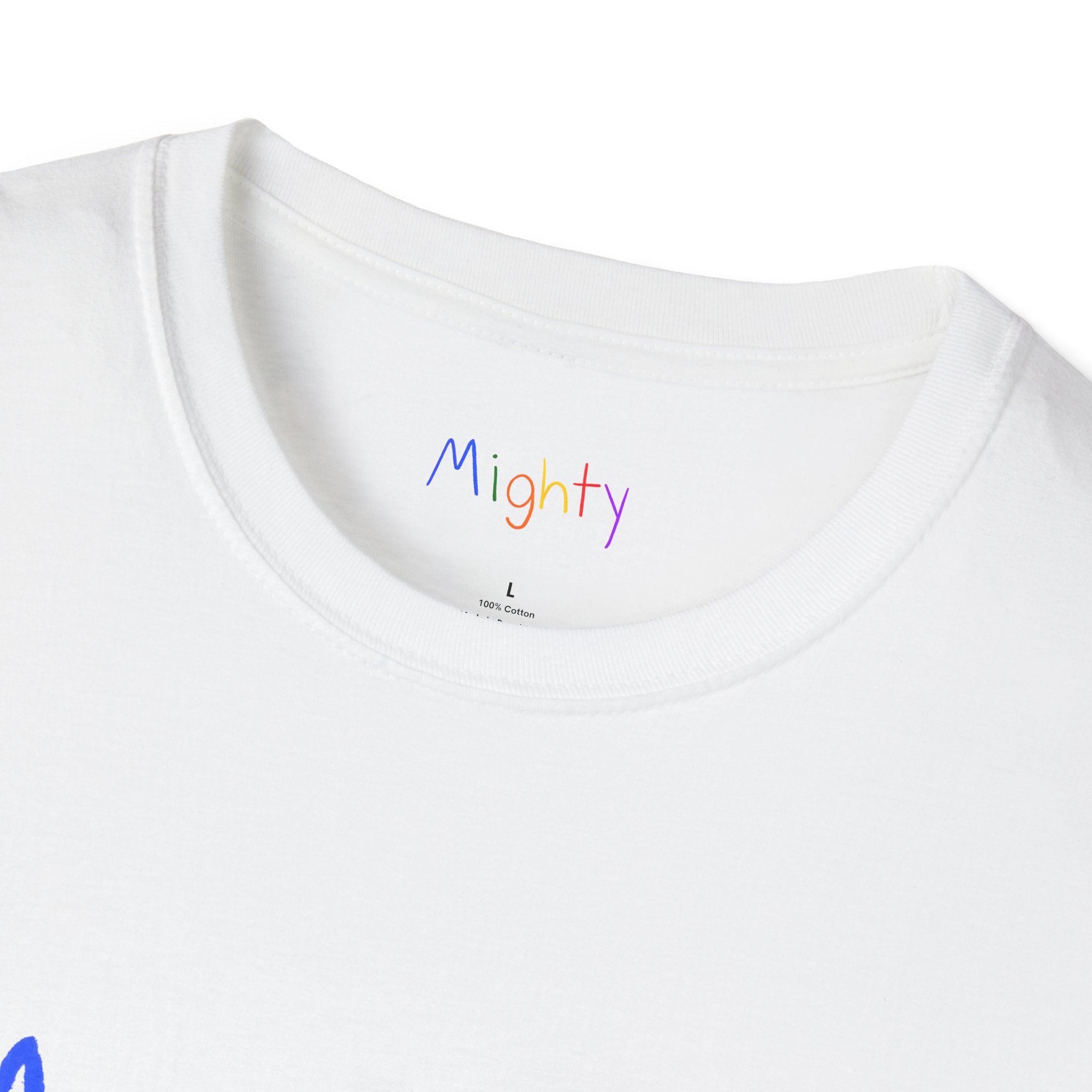Mighty rainbow text T-Shirt | Affirmation graphic tee